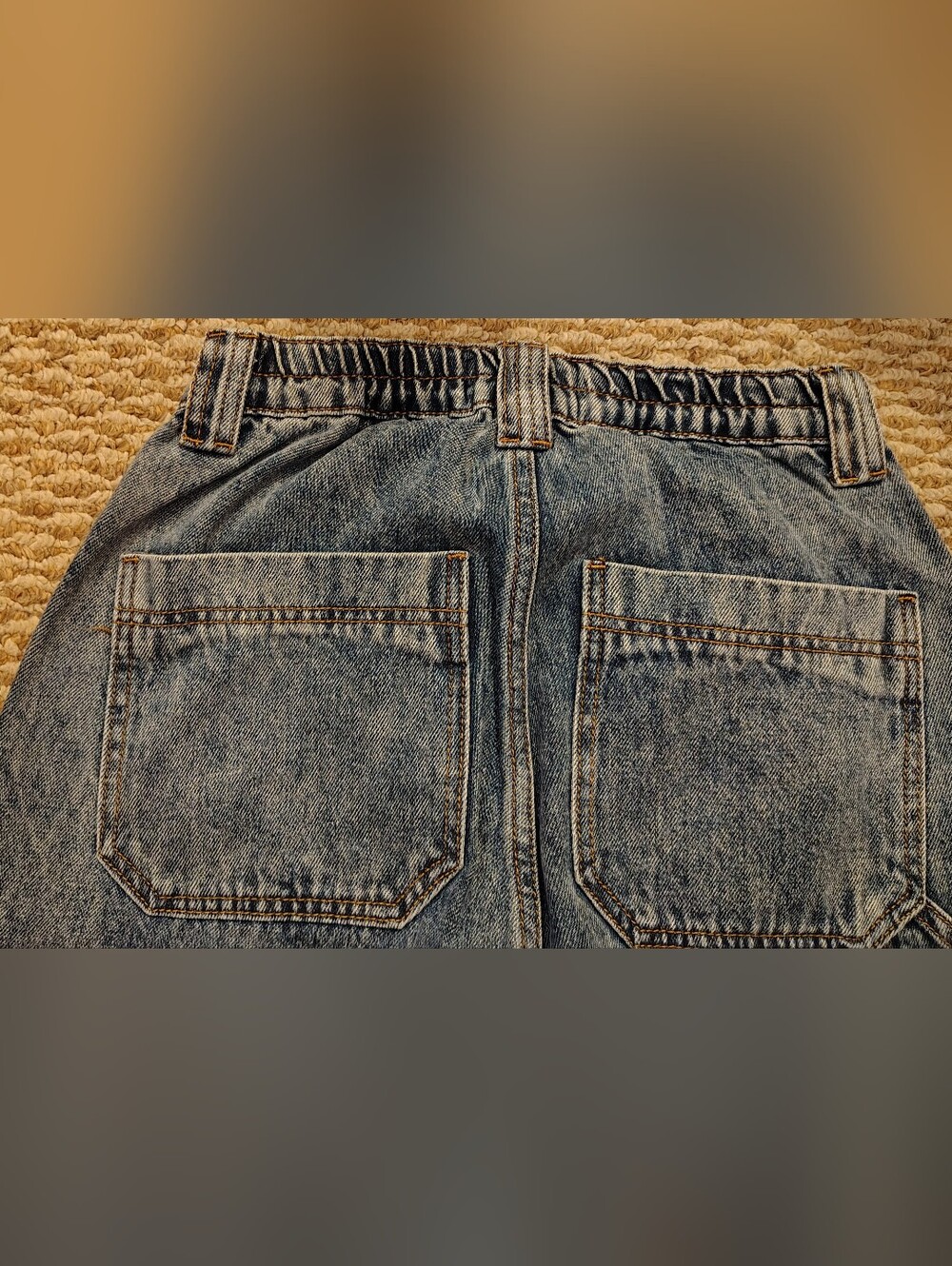 Fashion Nova Light Blue Washed Cargo Jeans - Straight Leg - Picture 3 of 4